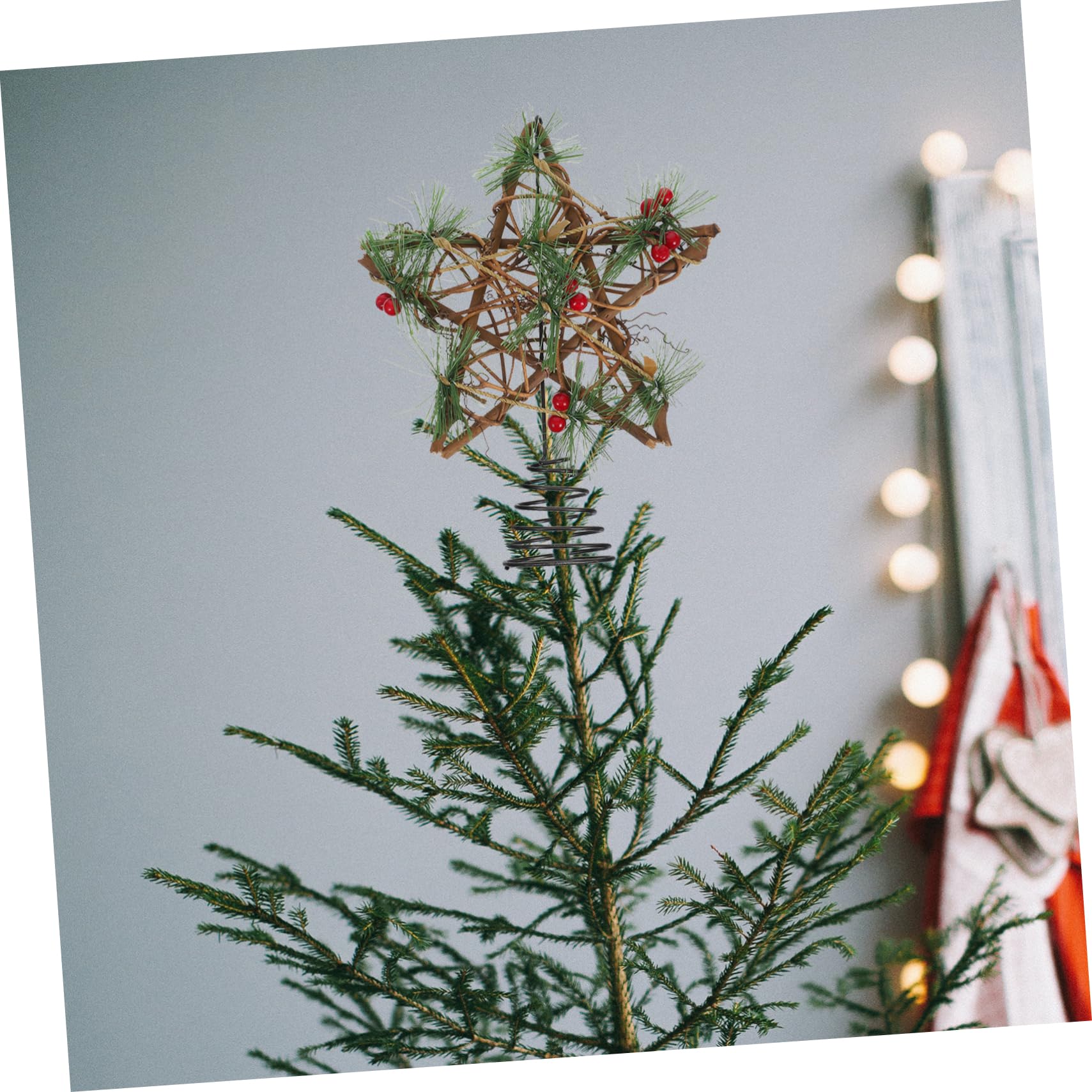 PRETYZOOM 3St weihnachtsbaumspitze Stern Weihnachtsbaum Spitze Stern Christbaumspitze Baumspitze aus Weidengeflecht weihnachtsbaumspitze Glitzern Topper Baumspitze Ornament Eisen