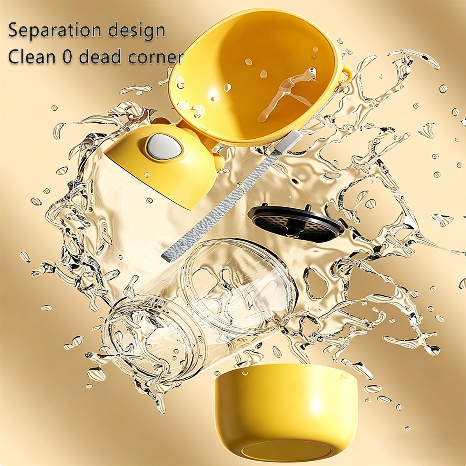 Borraccia per cani 2 in 1, 400 ml + 200 ml di cibo a prova di perdite, dispenser di acqua da viaggio per animali domestici con ciotola staccabile, senza BPA, bottiglia portatile per cani, per