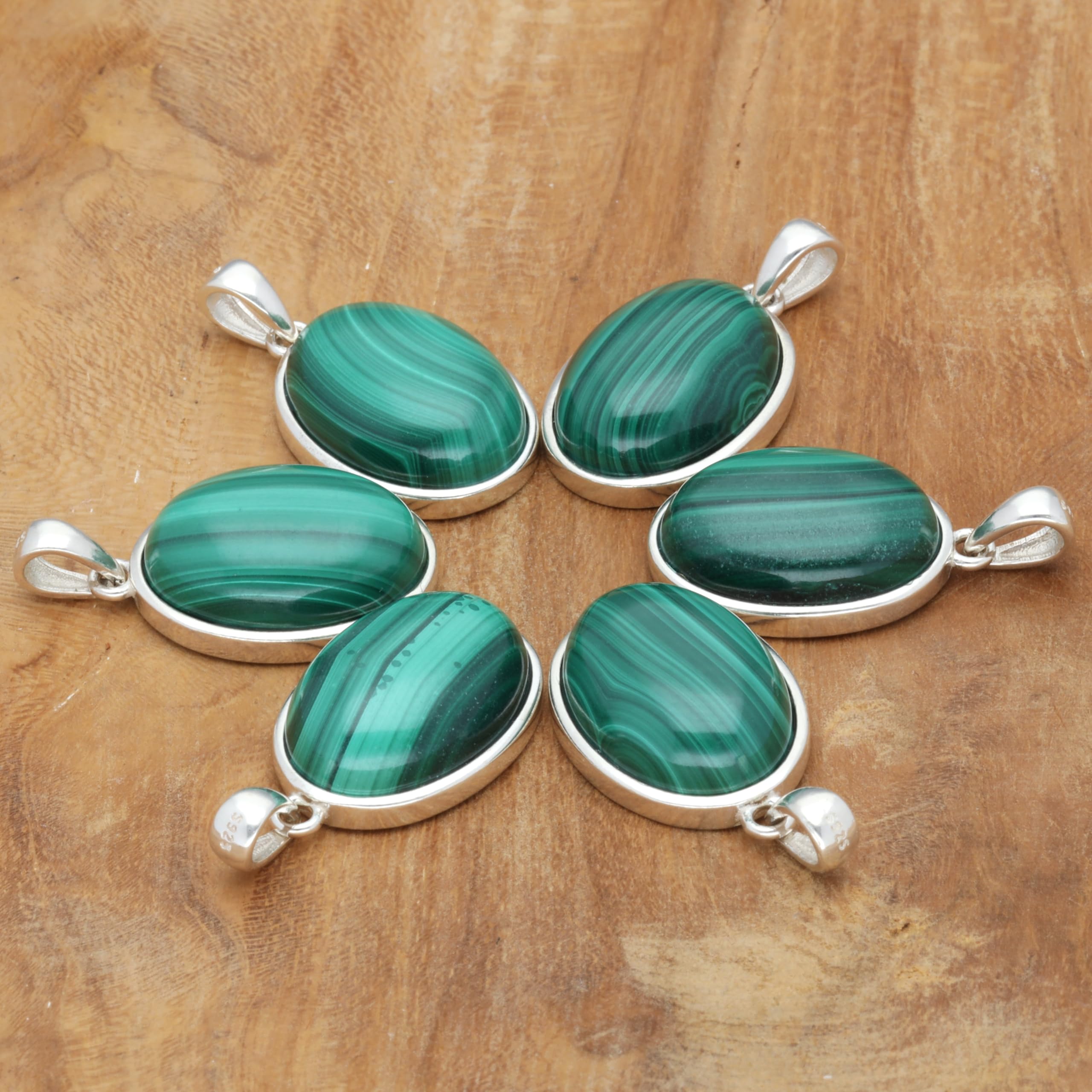 Lebensquelle Plus Elegante ciondolo in pietra preziosa ovale | Montatura in argento 925 con anello | 18 x 13 mm