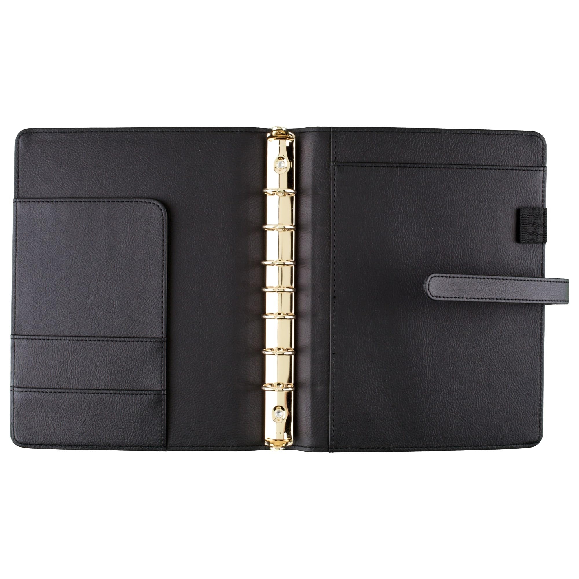 AT-A-GLANCE DR1118-040-05 - Set di 7 anelli, in finta pelle, per scrivania, 15 x 20 cm, colore: nero