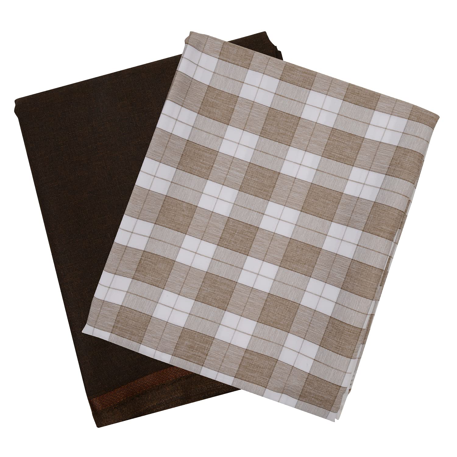 Maharaja Unstitched PolyViscose Combo of Checkered Shirt (2.25m-35panna) and Trouser (1.2m-58panna) [MSP352] Brown-image-35