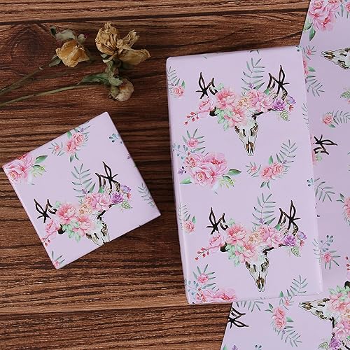 Vista 114 de Aimyoo Rollo de papel de estraza floral, papel de regalo de flores vintage para todas las ocasiones, para bodas, cumpleaños, despedidas de soltera