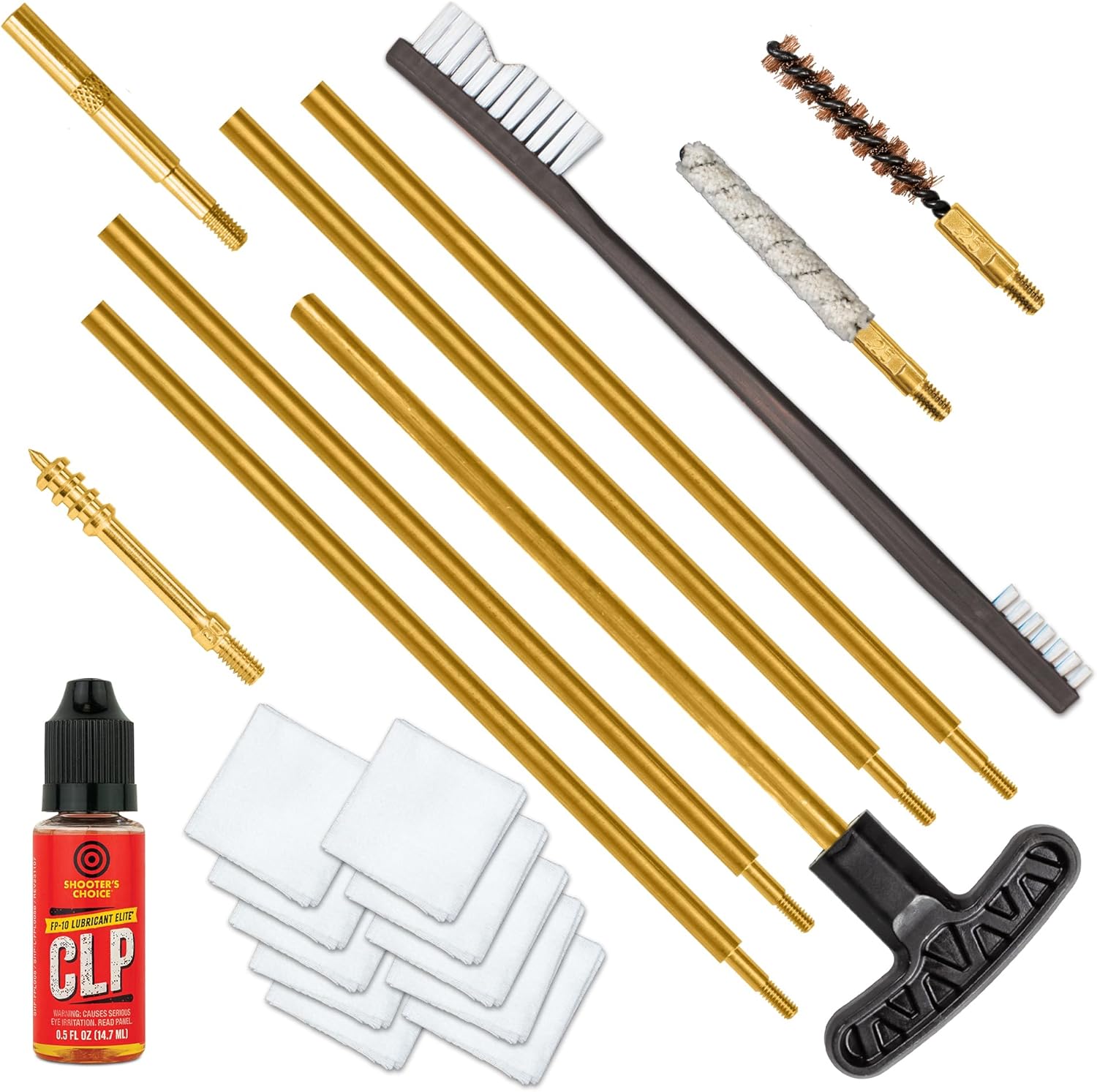 Otis 6.5mm Rifle Cleaning Kit | Comprehensive Kit with Brass Components, Bore Brush, Mop, Jag, Patches, FP-10 CLP | Made in USA (FG-SRS-65)