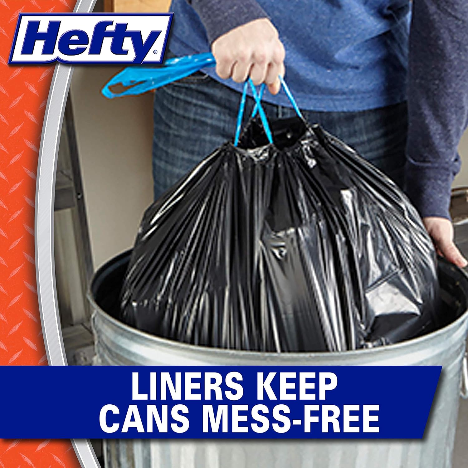 Hefty Strong Large Trash Bags, 33 Gallon, 48 Count (Pack of 3), 144 Total
