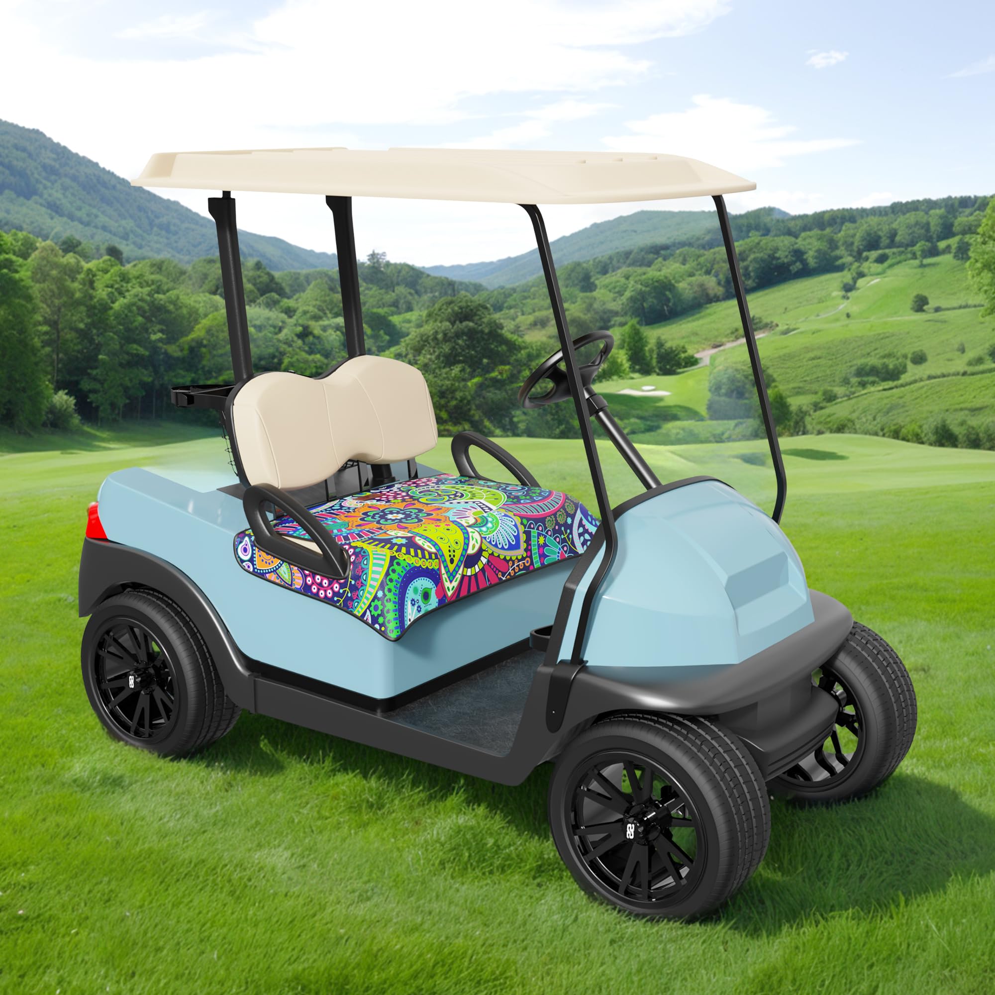 Coprisedili Per Carrello Da Golf Universali, Con 4 Tasche Laterali E Fondo Antiscivolo, Verde, Per EZGO, Club Car, Yamaha A 2 Posti - 2