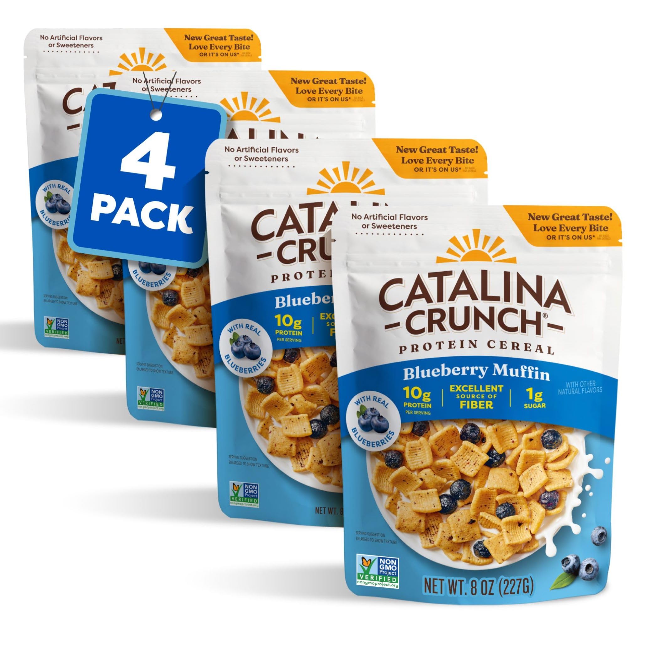Catalina Crunch Pairings Blueberry Muffin High Fiber Cereal, Vegan Snacks, Low Sugar 1g, Gluten & Grain Free, Low Carb, High Protein 10g & Fiber 7g, Keto Friendly Breakfast, Plant Based, 9 oz (Pa