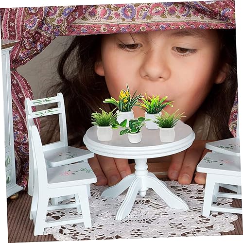 Miniatura 5 de Gadpiparty 7 piezas de suculentas mini vívidas estilo bonsái planta simulada suculenta vegetación decoración de escritorio, simulación falsa en