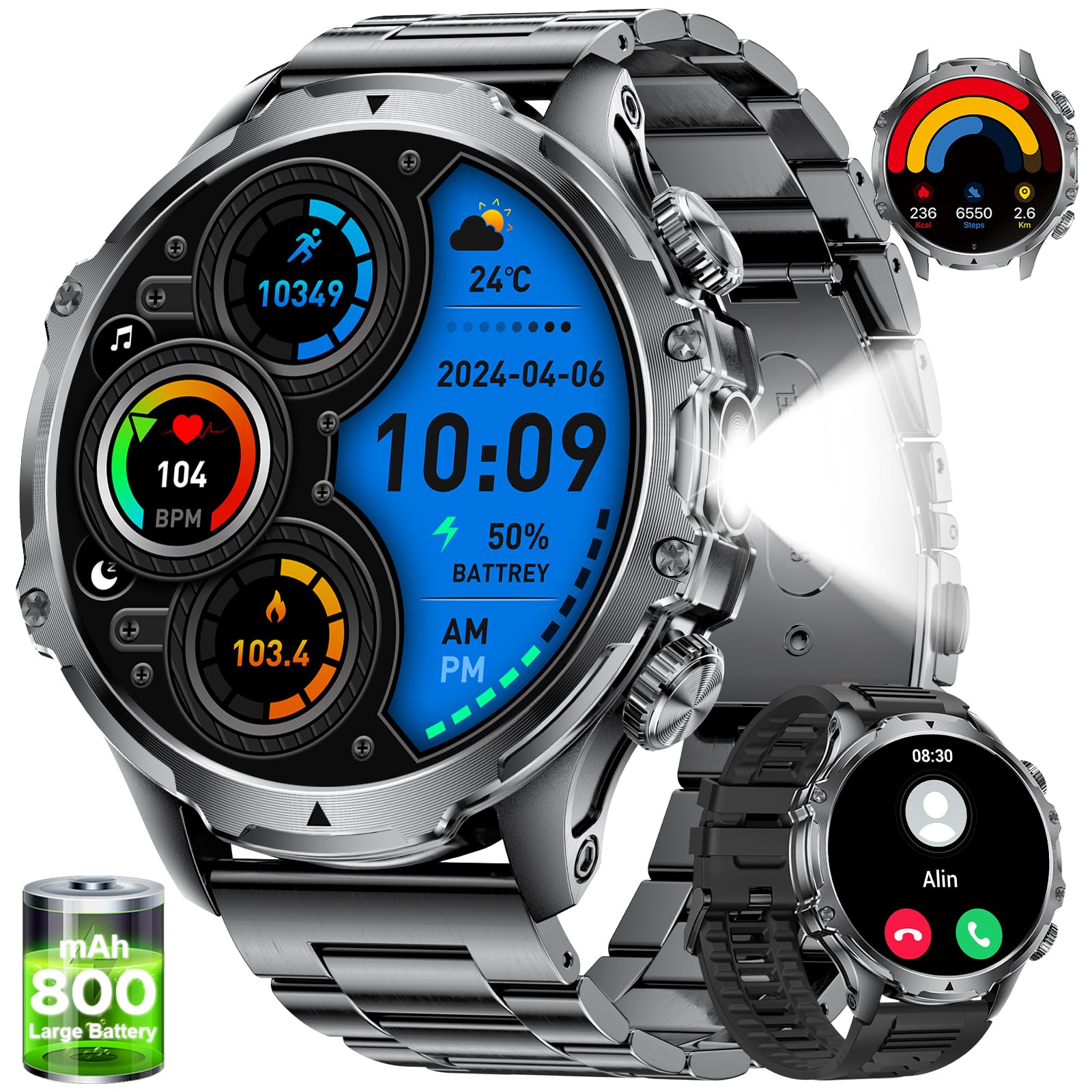 LIGE Smartwatch Uomo Con Chiamate, Display 1.85