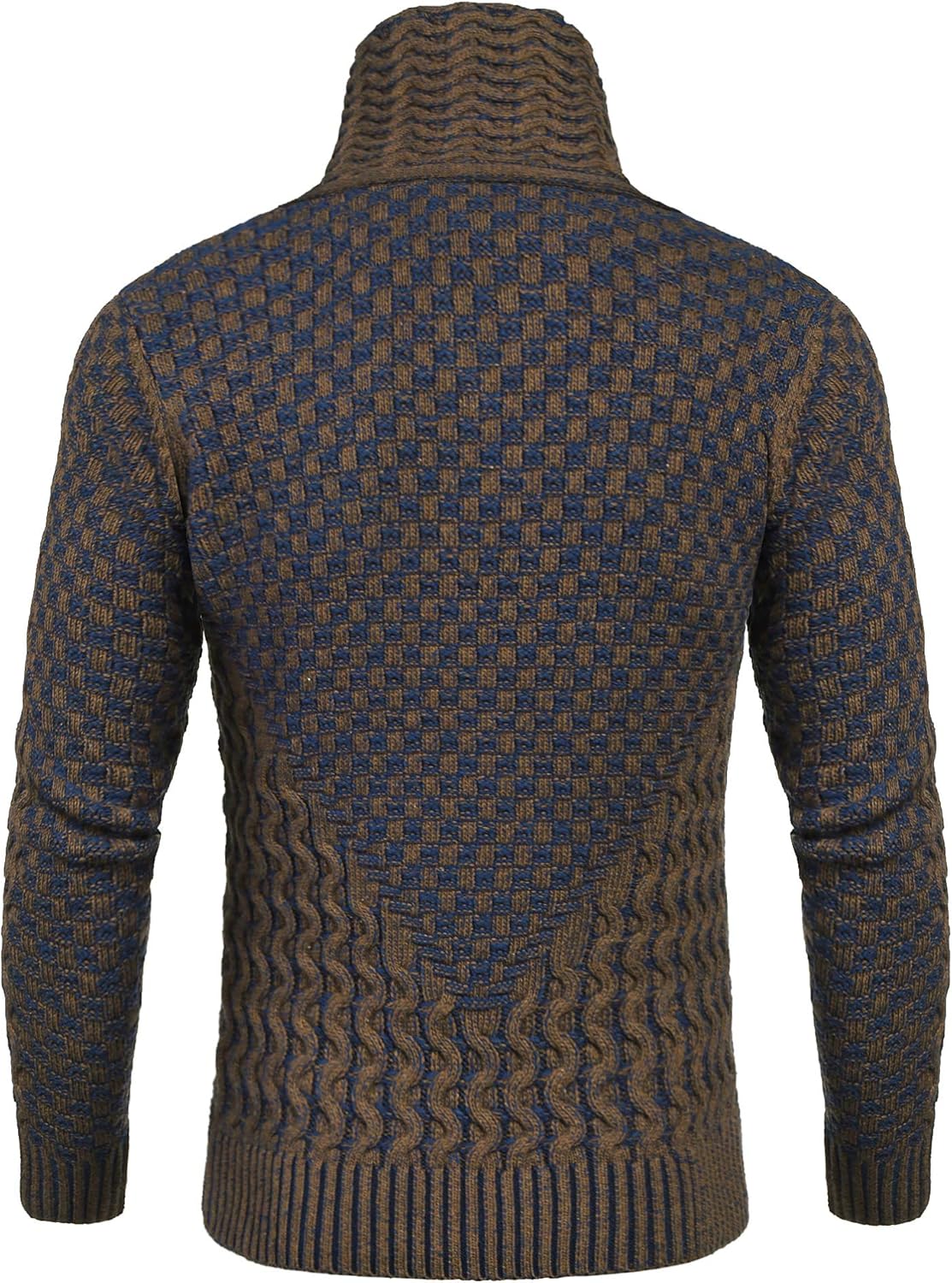 COOFANDY Men's Knitted Turtleneck Sweater Long Sleeve Slim Fit Designer Shawl Collar Pullover - Image 3