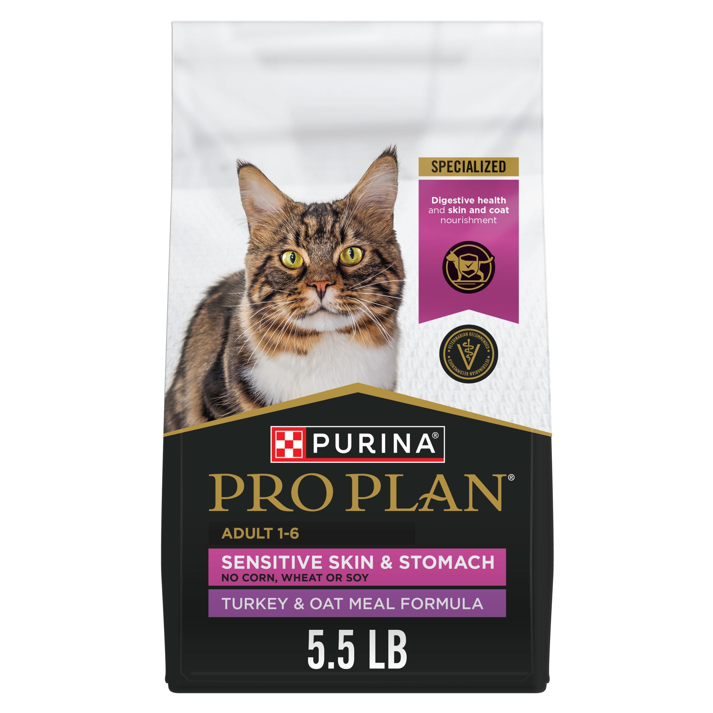 Purina Pro Plan Sensitive Skin and Stomach Dry Cat Food Turkey and Oat Meal Formula