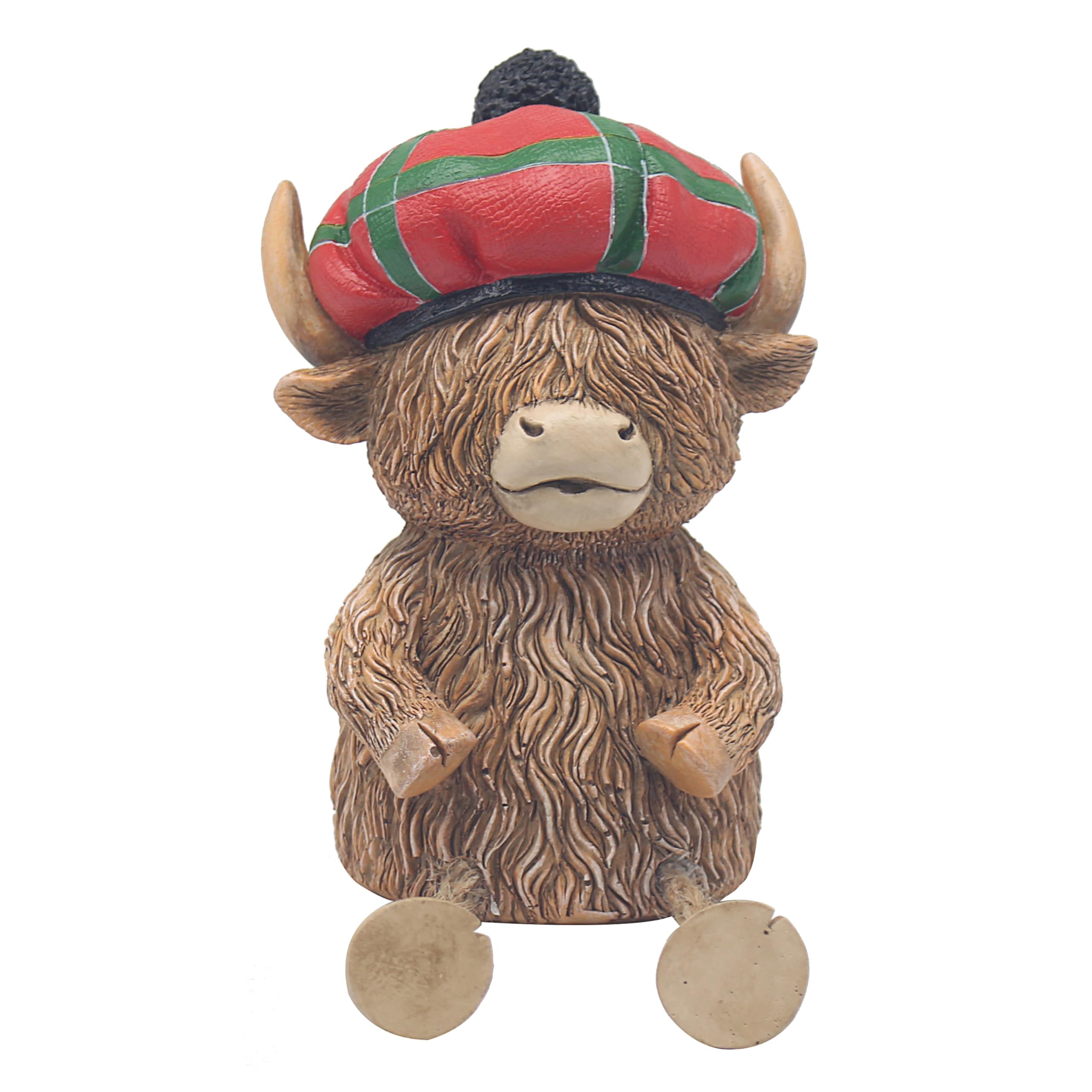 L & P Home & Gifts Tartan Hat Highland Cow Money Box Tartan