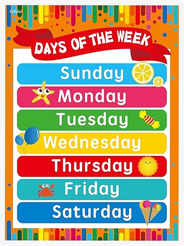 Miniatura 4 de Los carteles laminados de días de la semana, meses del año conozcan el calendario para niños