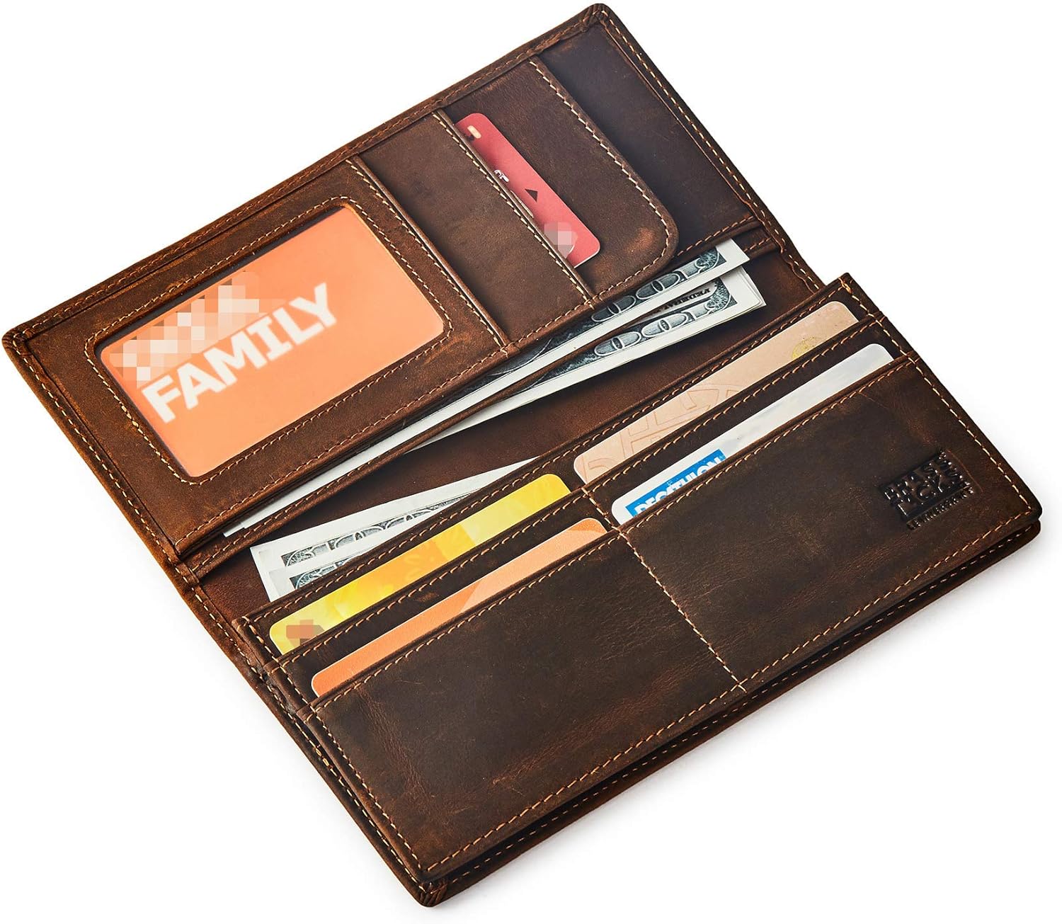 Vintage Top Grain Leather Wallet for Men Gift Box Top Grain Leather Minimalist Wallet for Men RFID Blocking Vintage Handmade Card Holder Bifold Slim Wallet Gift Box - Image 7