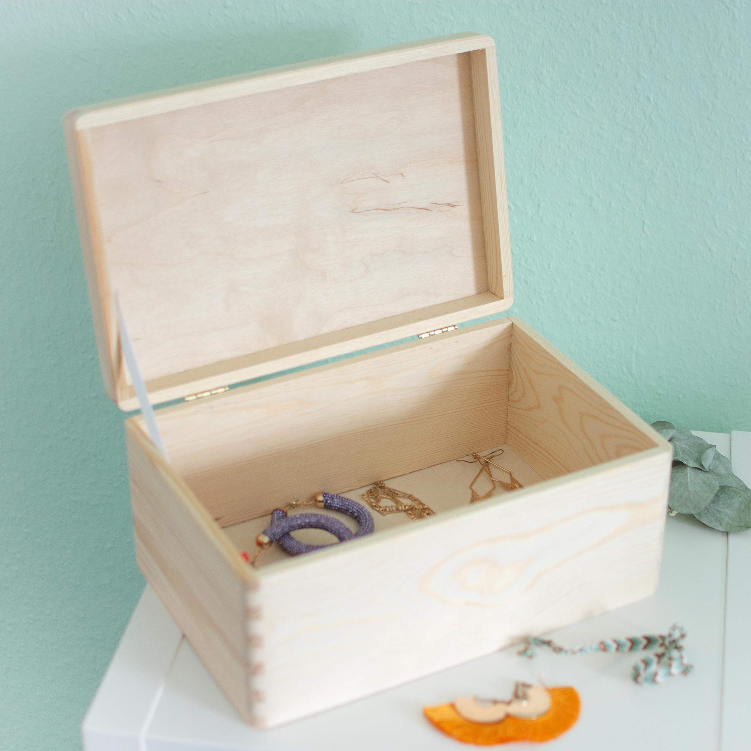 Holz Schatztruhe Mit Schloss - Naturbelassene Aufbewahrungskiste Für Schätze