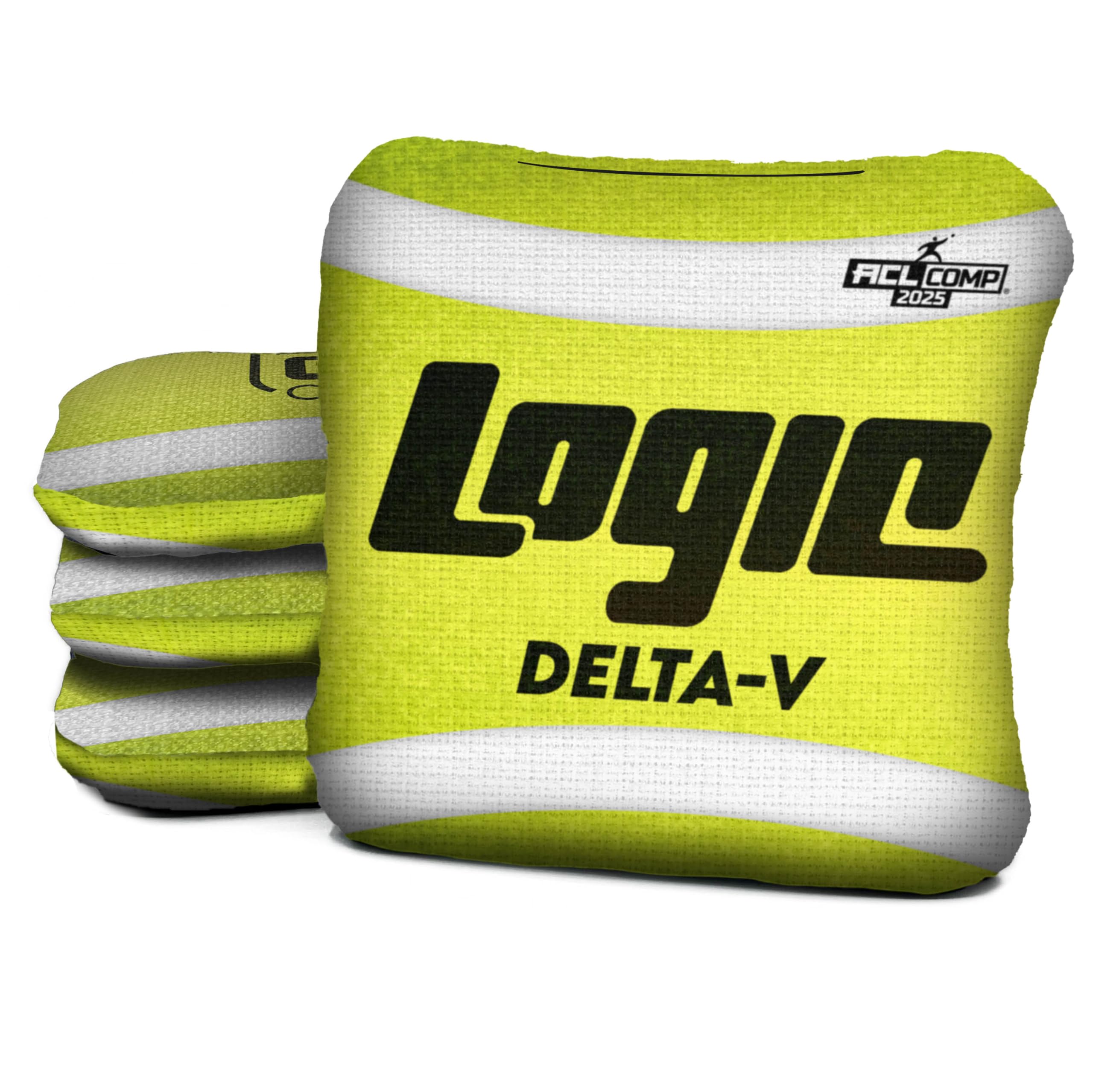 Cornhole Bags by Logic - Tennis Design - Multiple Series - ACL Pro & Comp Approved - Regulation Size & Weight - Slide and Stick Side - Professional (Delta-V - 5/8 ACL COMP)