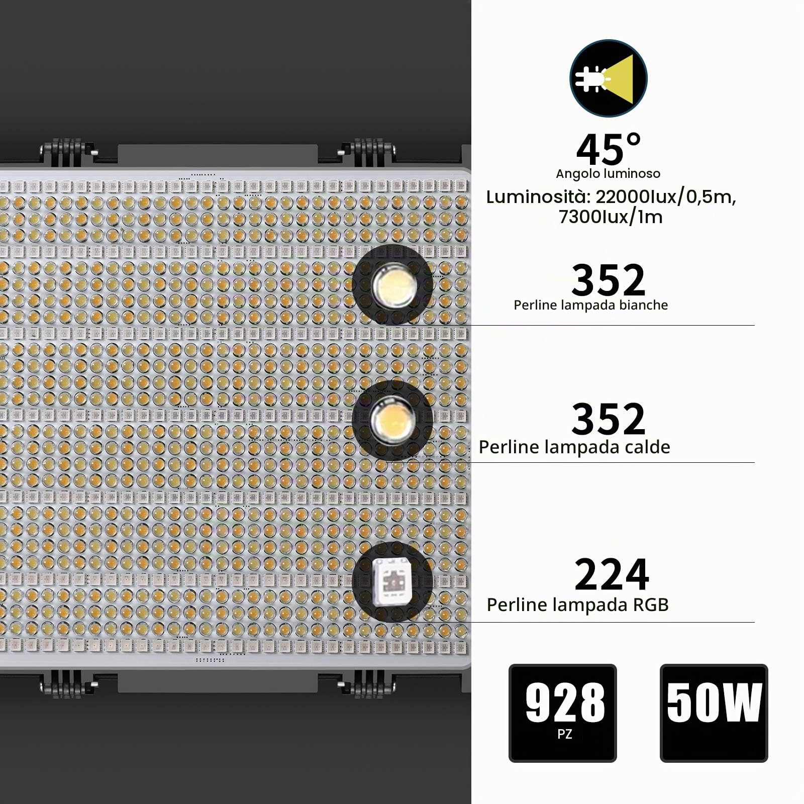 GVM 1200D RGB - Pannello di luci video con treppiede, confezione da 2 luci LED da 50 W, con softbox per foto, studio, YouTube, video, streaming 3200 K-5600 K, 22000 Lux/0,5 m, CRI97+