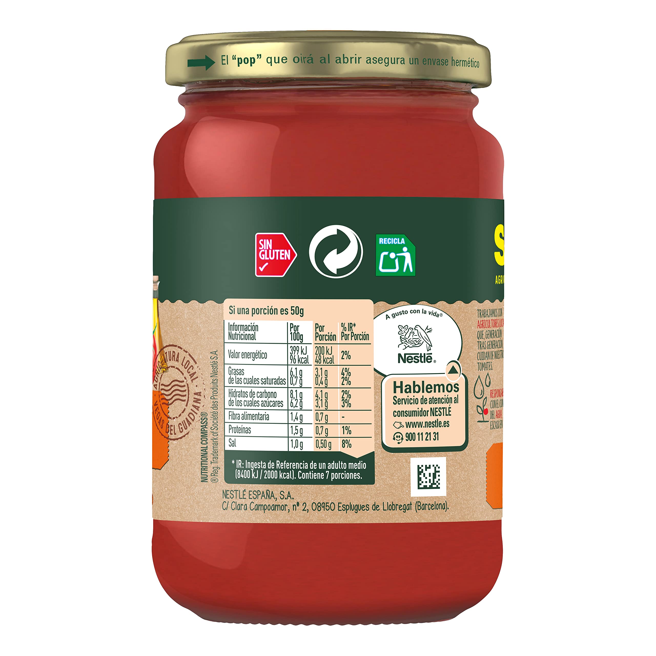 SOLIS Tomate Frito Estilo Casero Frasco Cristal - Tomate sin gluten - 350 g - Pack de 12