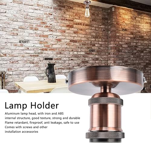 Miniatura 2 de Soporte de caja de salida de urea de una pieza, portalámparas incandescente con cable superior E26 E27, base de porcelana, soporte de lámpara de