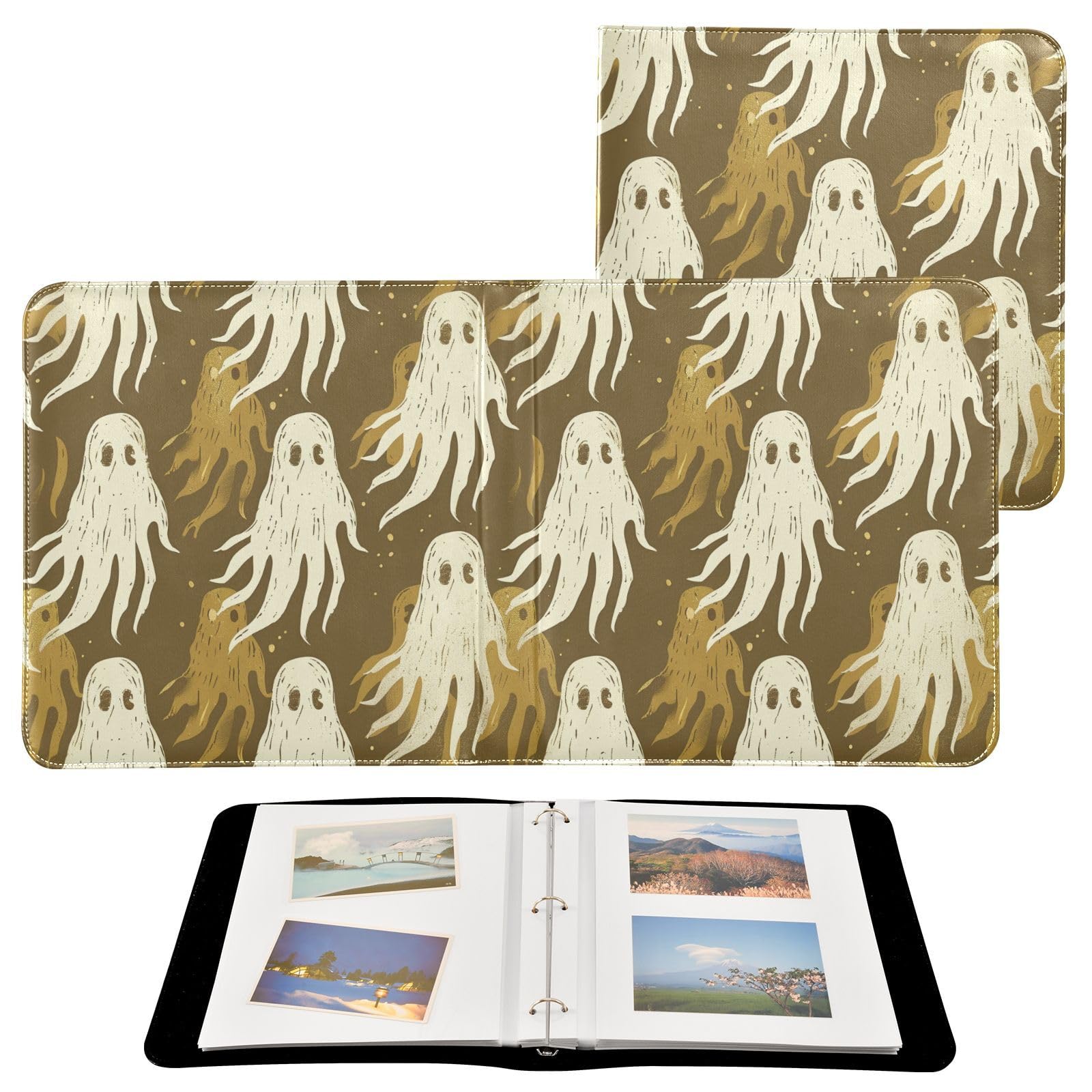 Álbumes de fotos dorados de piel sintética con capacidad para fotos de 3 x 5 a 8 x 10 pulgadas, álbumes familiares para fotos, páginas autoadhesivas, 20 hojas