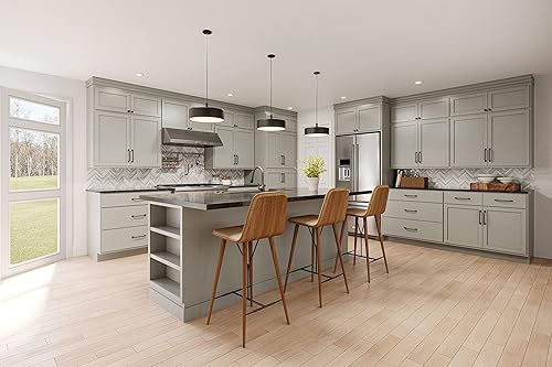 Miniatura 2 de Quicklock RTA - Armarios de cocina de pared de 30 pulgadas de alto (listos para montar), estilo coctelero, 100% madera dura, fabricados en Estados