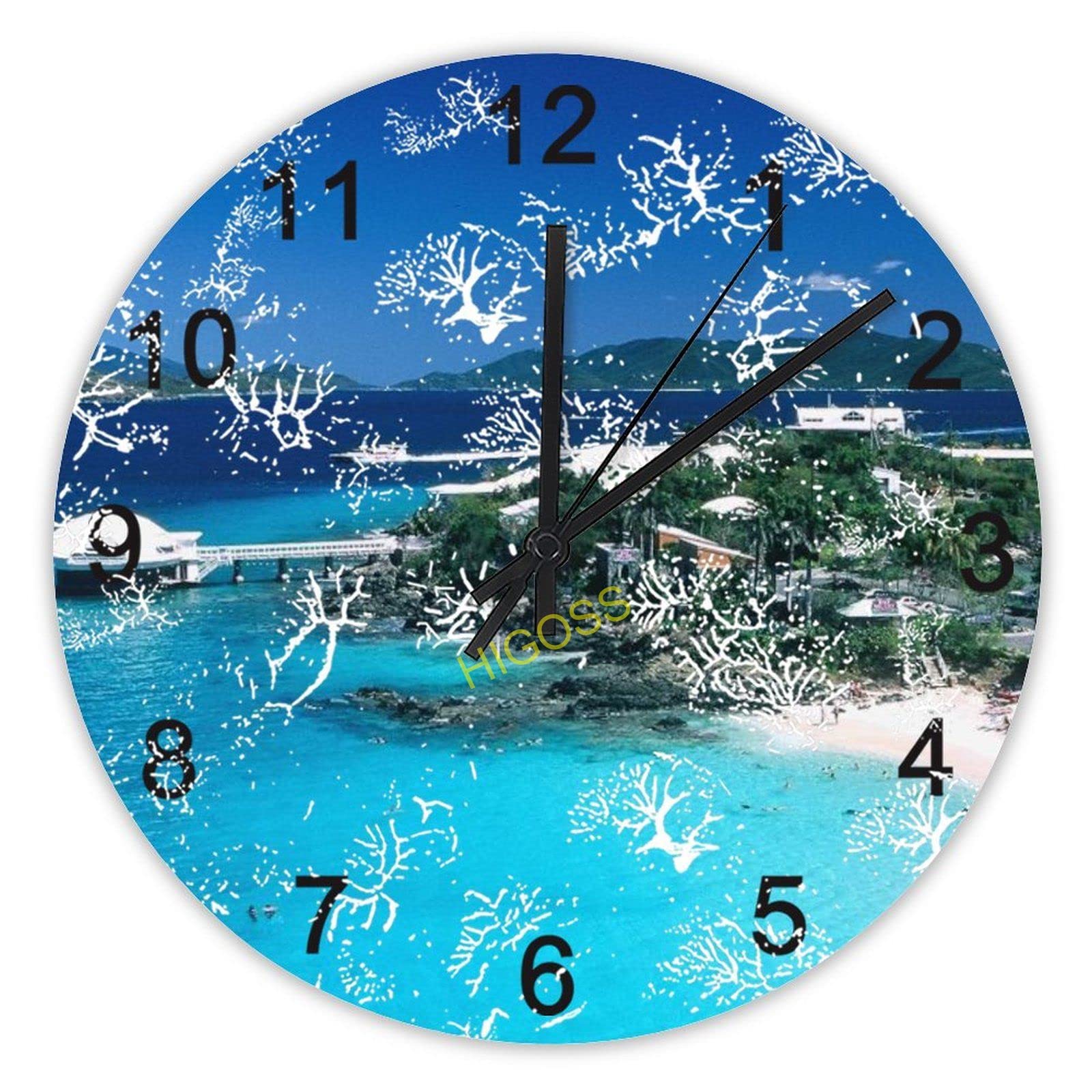 Grande horloge murale 38 cm St Thomas vintage en bois pour chambre et école