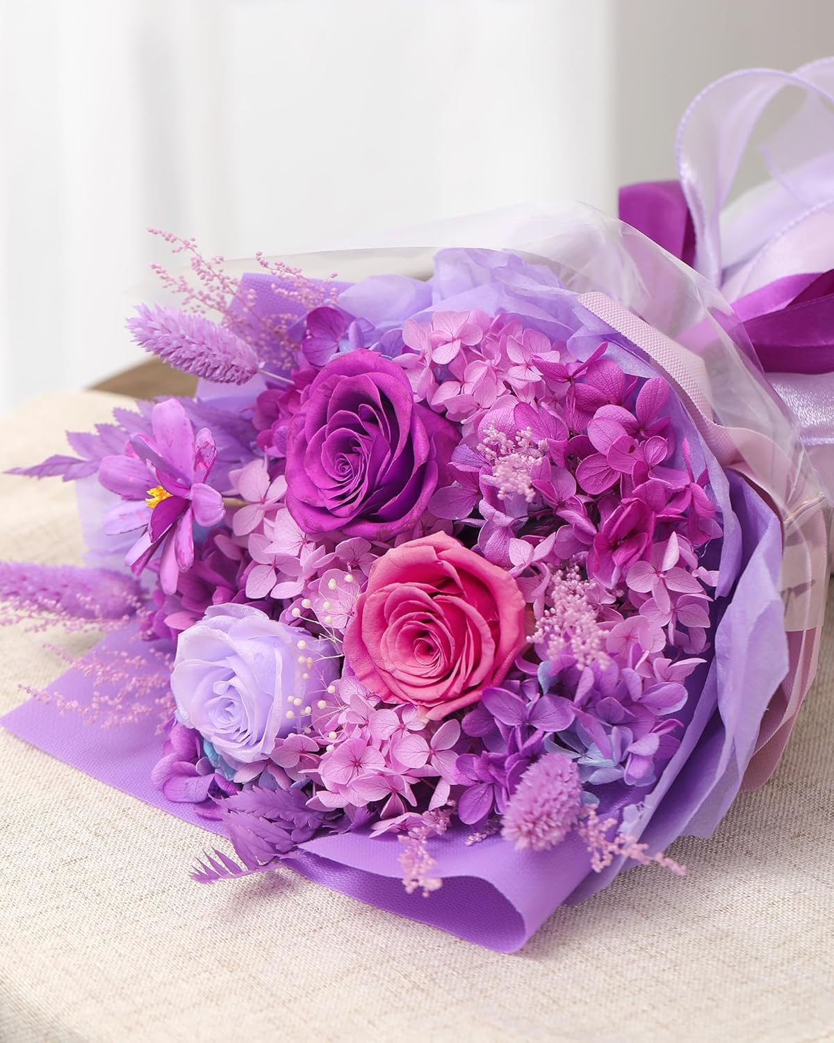 Valentines Day Flowers Gifts for Her Women,Flowers Roses Bouquet Gifts for Women Wife Girlfriend and Best Friend/Flower for Delivery Prime/Purple Rose - Image 5