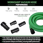 WS25021A Shop Vac Hose Kit for Shop Vacuums Workshop Wet/Dry 2-1/2-inch 13ft with 6 Fittings/Attachments Vac Hose Fits Most Vacuum Cleaners (BLACK GREEN NEW)