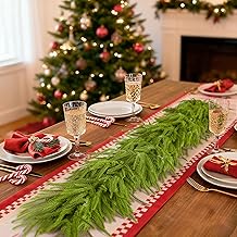 6FT Christmas PE Norfolk Pine Garland, Realistic Artificial Pine Greenery Garlands, Natural Touch Decoration, Christmas Garland for Mantle, Stairs, Tables, Windows, Indoors & Outdoors (1 PCS)