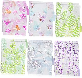 Operitacx 2 Clipes De Fichário 5A Divisórias De Planejador De Fichário Divisórias A5 Para 6 Divisórias De Arquivo De Fichário A5 Divisórias De Planejador 6 Divisórias De Página De Anel