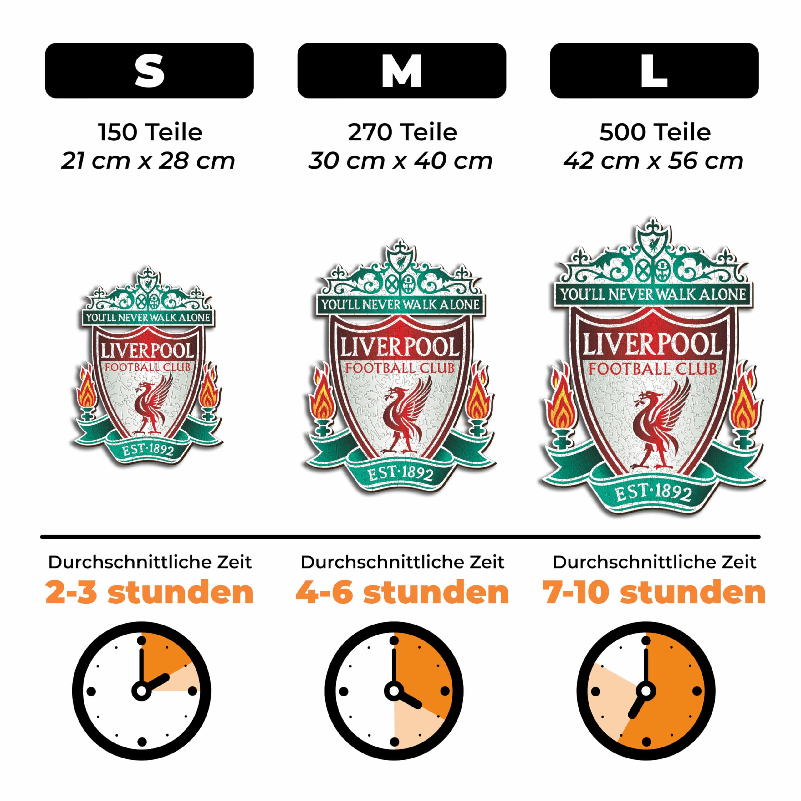 Iconic Puzzles, Liverpool Crest, 100% ökologisch nachhaltiges Holzpuzzle mit offizieller Lizenz, Größe L, 500 Teile