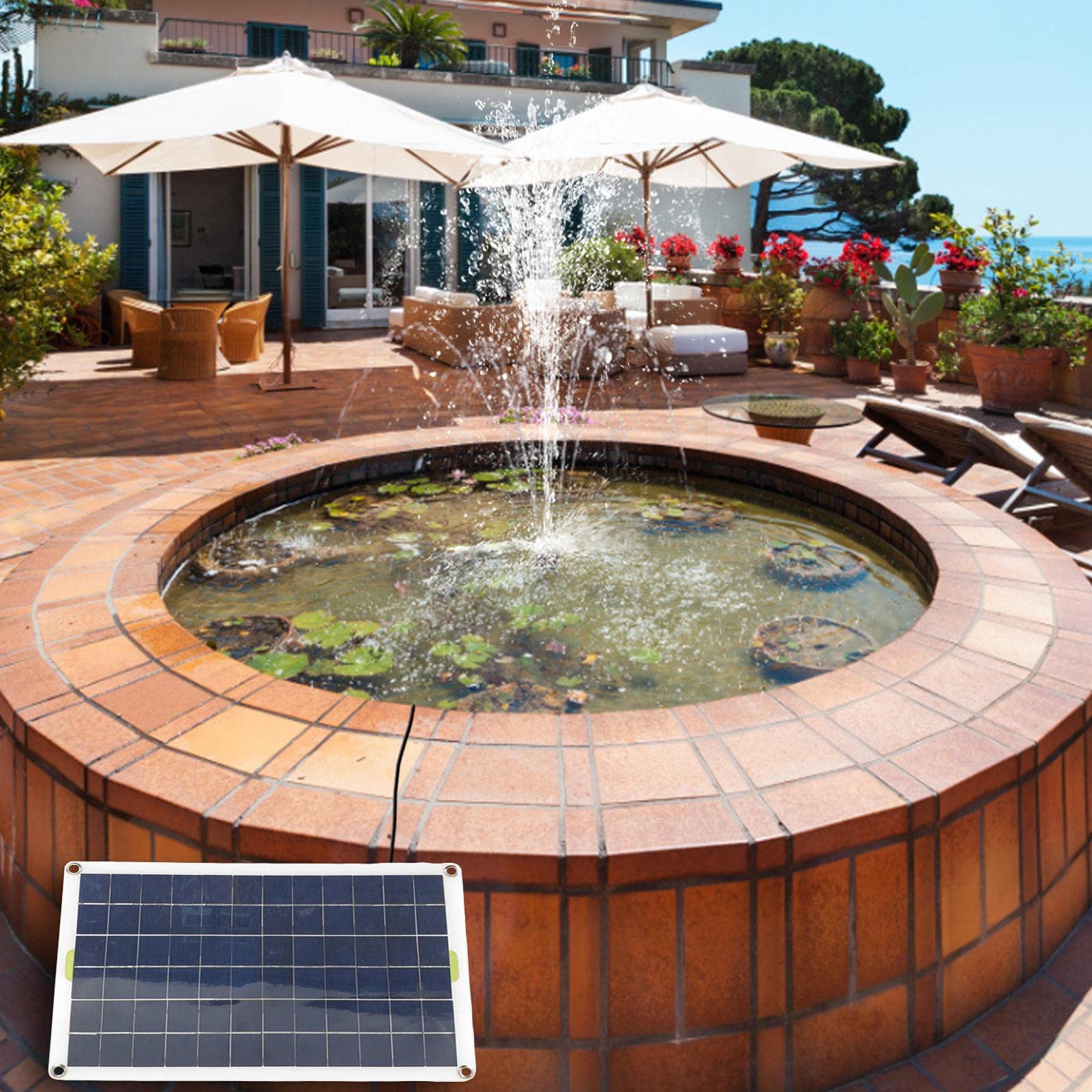 Pompa solare per fontana per uccelli | Pompe per acqua da giardino | e stagno - Pompa sommergibile per irrigazione esterna, fontana per uccelli a energia solare 30 W per stagno, piscina
