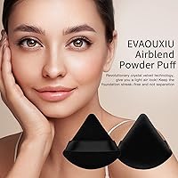 Vista 4 de 2 piezas EVAOUXIU esponjas triangulares para polvo facial, esponjas suaves y mullidas para maquillaje, esponjas cosméticas de terciopelo para base