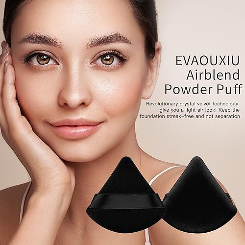 Miniatura 4 de Powder Puff EVAOUXIU - 6 esponjas de maquillaje triangulares envueltas individualmente y 2 esponjas de maquillaje esponja cosmética de terciopelo