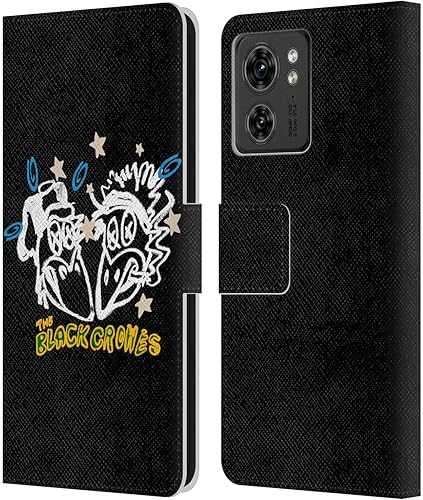 Head Case Designs Officially Licensed The Black Crowes Heads Graphics Leather Book Wallet Case Cover Compatible with Motorola Moto Edge 40