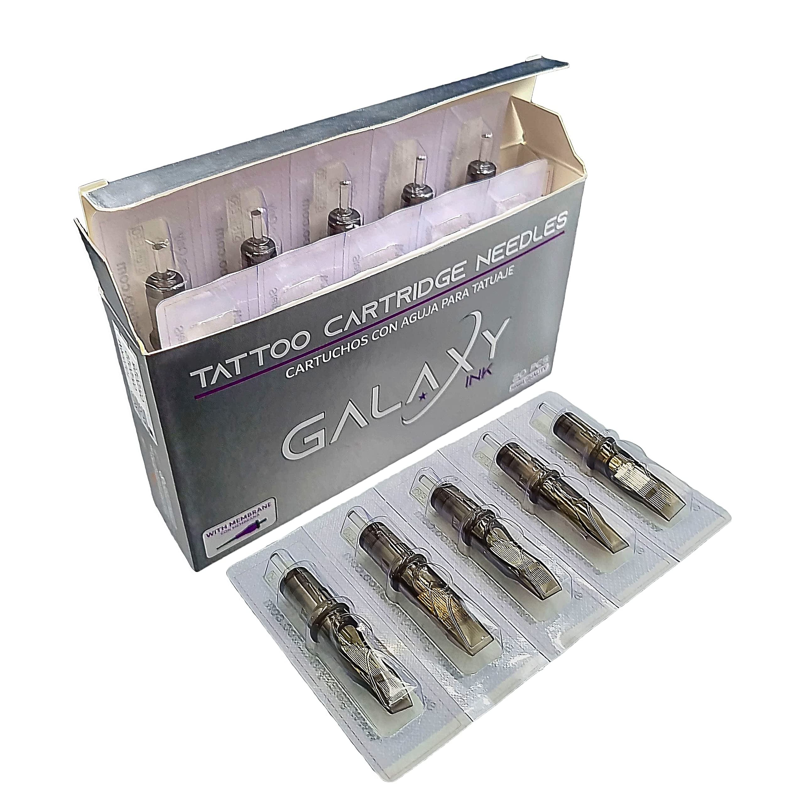 GALAXY INK - Cartucho 3 ROUND LINER (0.30mm) para tatuaje - Caja 20 unidades
