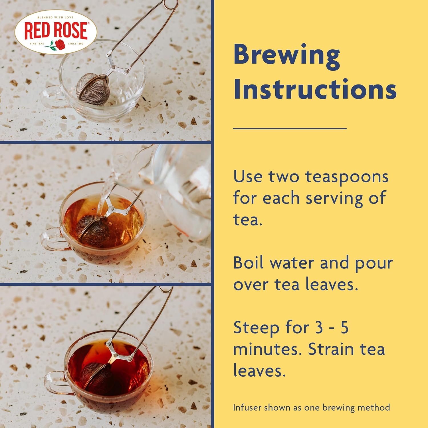 Red Rose English Breakfast, Loose Leaf Black Tea, 12 oz (3 Pack)