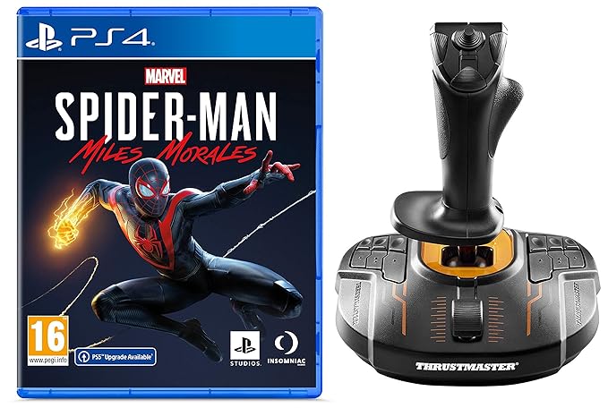 PS4 Marvels Spider-Man: Miles Morales (PS4)&Thrustmaster T-16000M FCS | Fight Game Controller | Joystick | PC