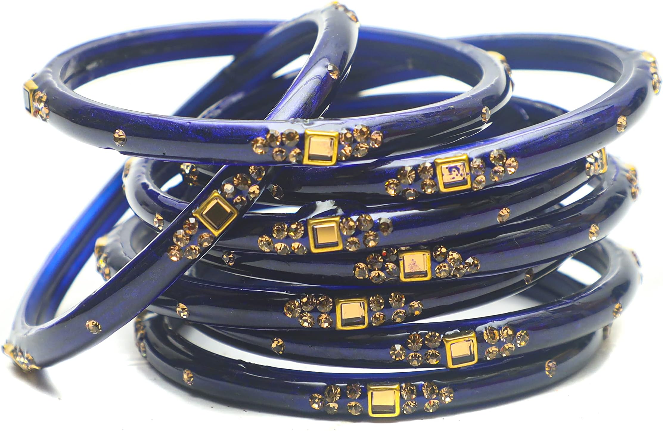 Traditional Glass Kada Bangles Set for women & girls Glossy Bangles Gemstone stone work Red Green Yellow Pink multicolor glass Kade