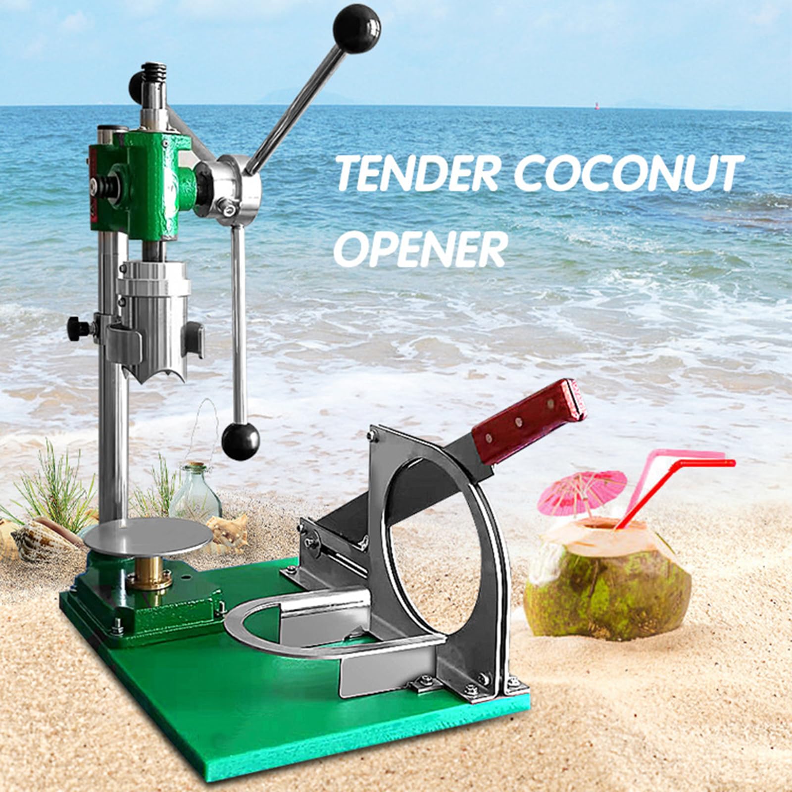 Herramienta de apertura vertical de coco, máquina de apertura manual de agujeros de coco, acero inoxidable para uso doméstico y comercial