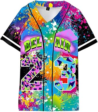 90s Outfit for Men Bel Air 88 Baseball Jersey for Man 90s Urba
