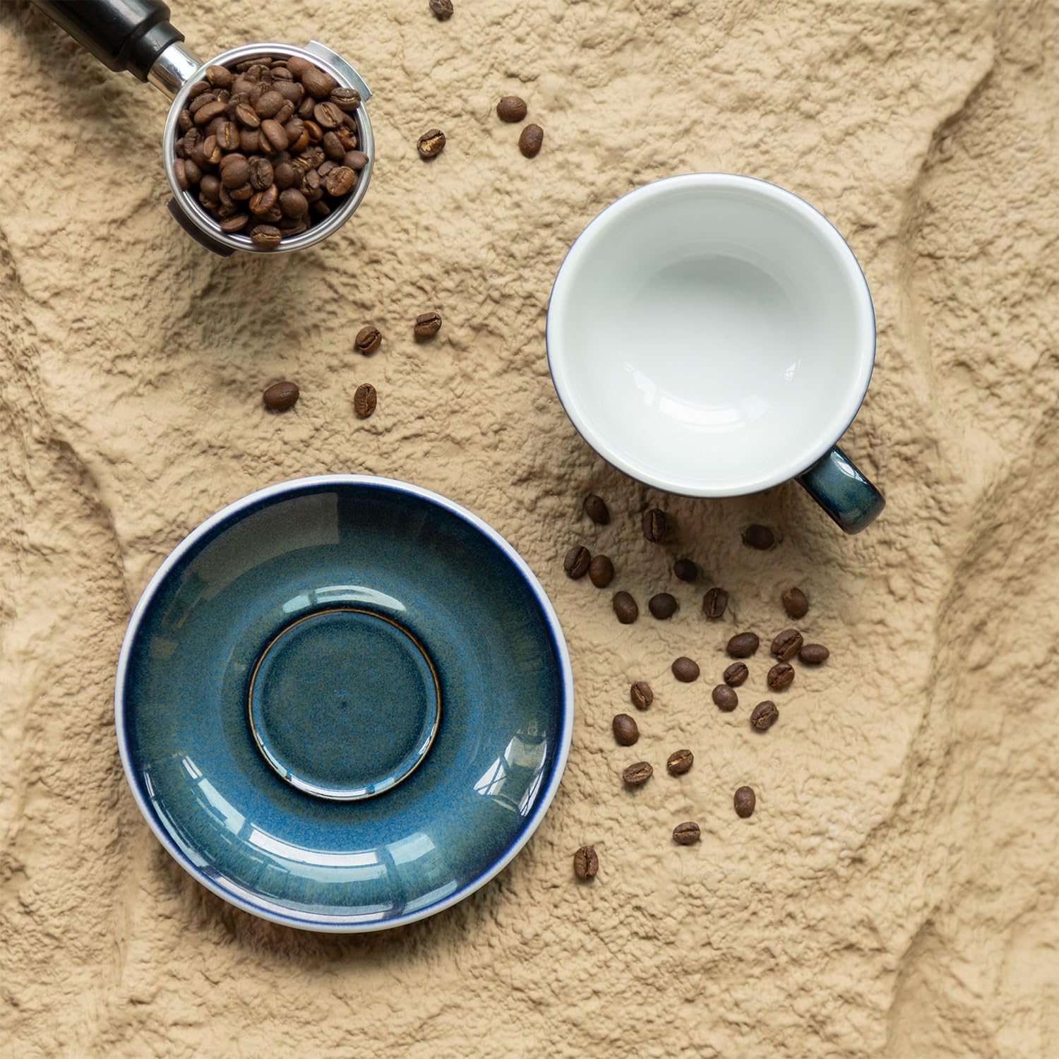 Loveramics Ceramiczne filiżanki do kawy, 284 ml, filiżanka Latte Art ze spodkiem do cappuccino, herbaty, espresso, z kamionki o grubych ściankach, zestaw filiżanek do cappuccino do kawiarni i baristy