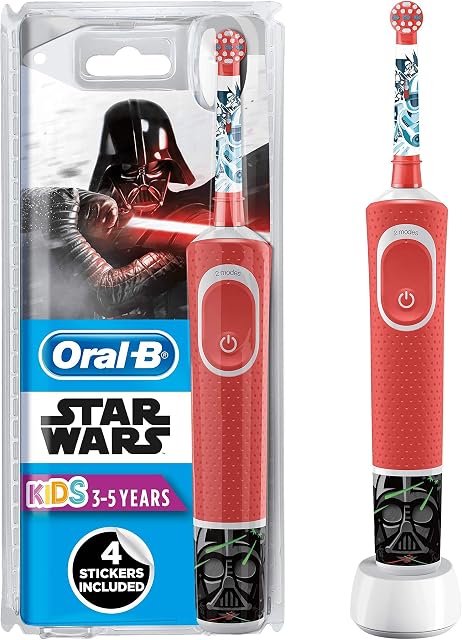 Oral-B Stages Power Kids Electric Rechargeable Toothbrush with Disney Star Wars Characters, 1 Handle, 1 Brush Head, UK 2 Pin Plug for Ages 3+, Stocking Filler for Kids