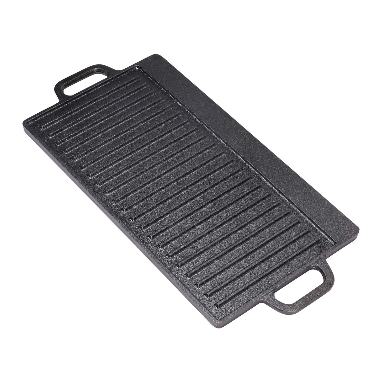 Buy Double Sided BBQ Griddle Plate PreSeasoned Griddle Pan 50x23cm