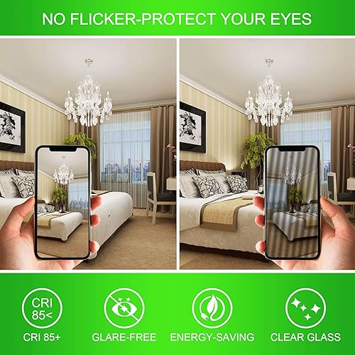 Miniatura 5 de Bombillas LED E12 para candelabro, regulables, 4000 K, equivalente a 60 W, bombilla tipo B, para lámpara de araña, Winshine C35, vidrio