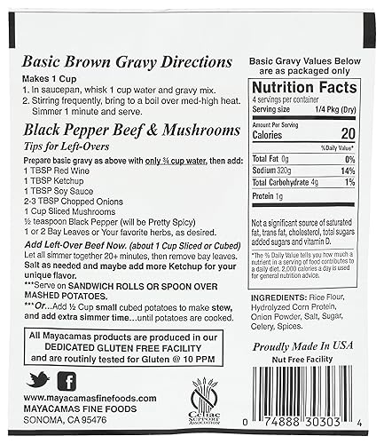Miniatura 2 de MAYACAMAS FINE FOODS - Mezcla de salsa marrón, 0.7 onzas