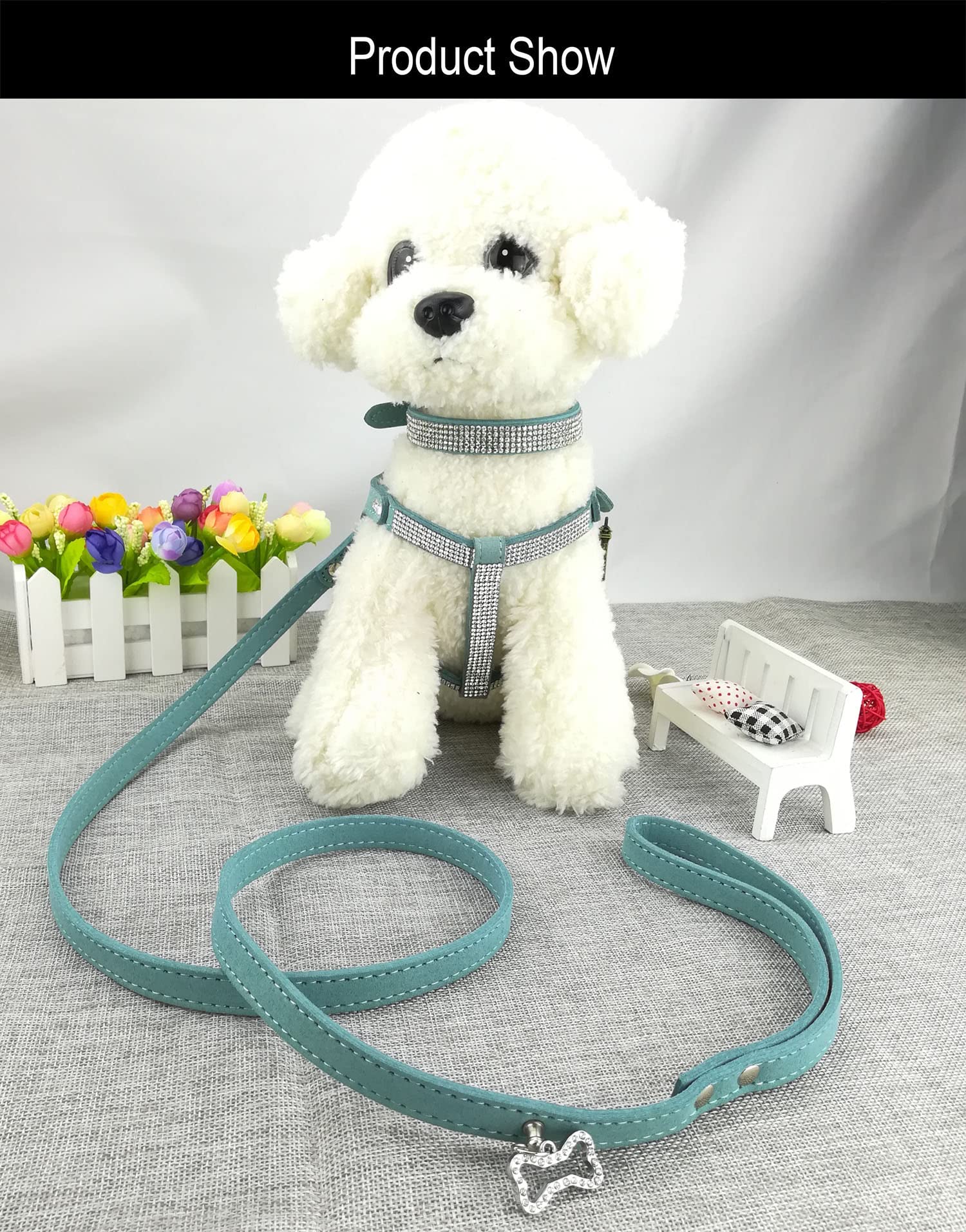 Amazon | Newtensina犬用首輪＆ハーネス＆リードセットファッション犬