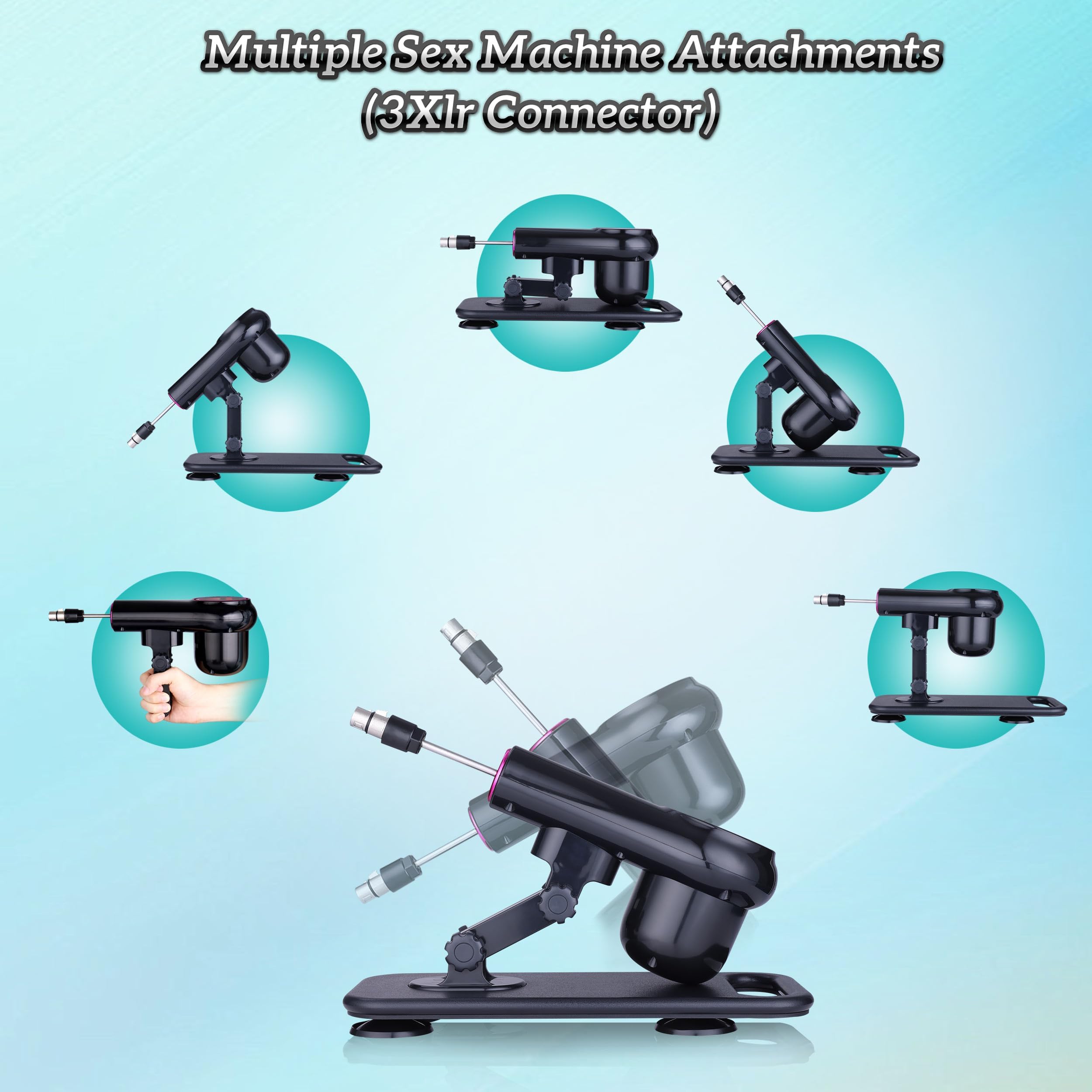 Sex Machine Dildo Machine for Women,Fuck Machine with Powerful Suction Cups,Thrusting Machine with 3Xlr Connector,Thrusting Machine with 8 Attachments Sex Toys: Flesh Accessories