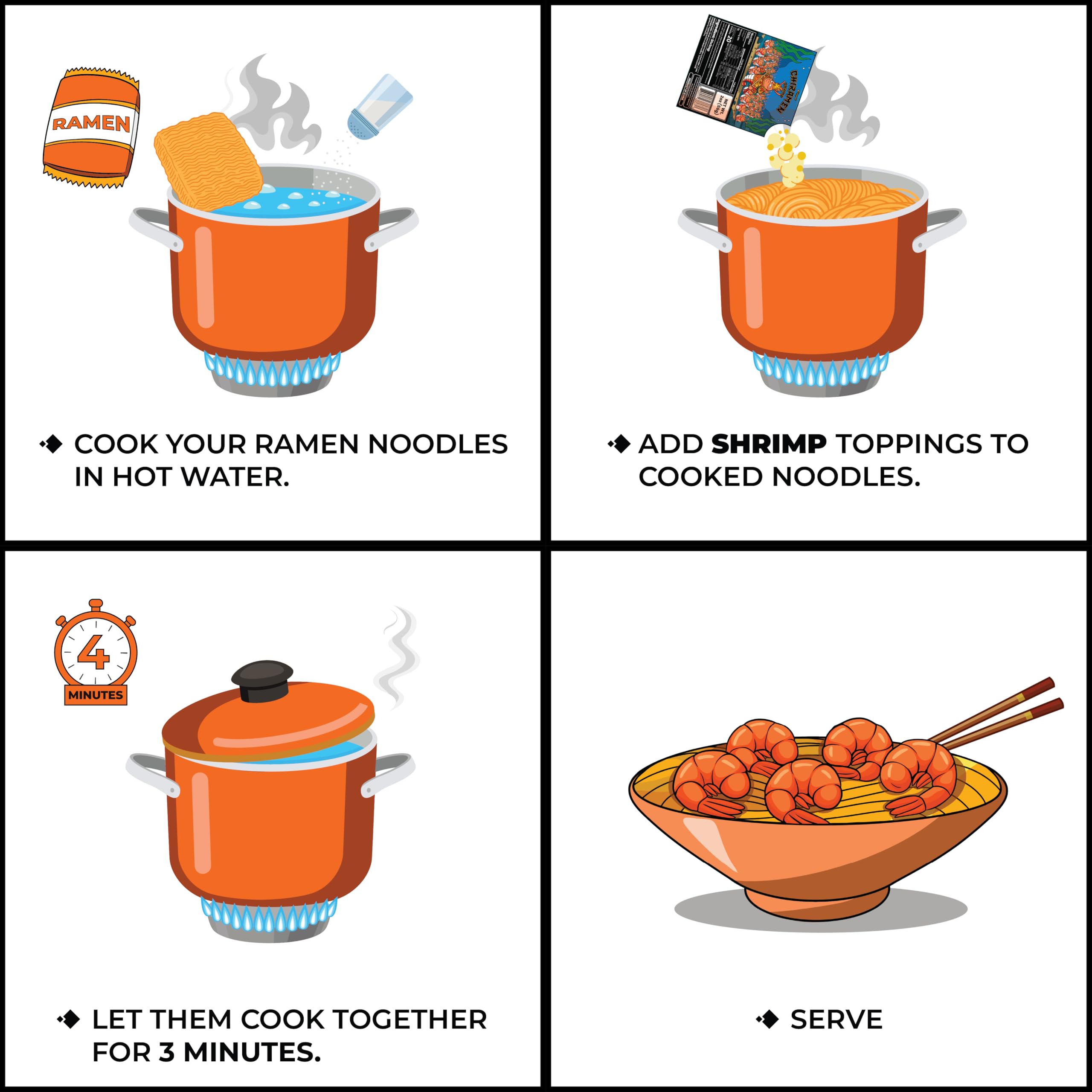 CHIRAMEN Freeze Dried Shrimp Ramen Toppings – Real Cooked Shrimp for Ramen, Cup Noodles, Soup & Instant Noodle Bowls – Easy Seafood Add-On for Ramen, Fried Rice & Asian Dishes
