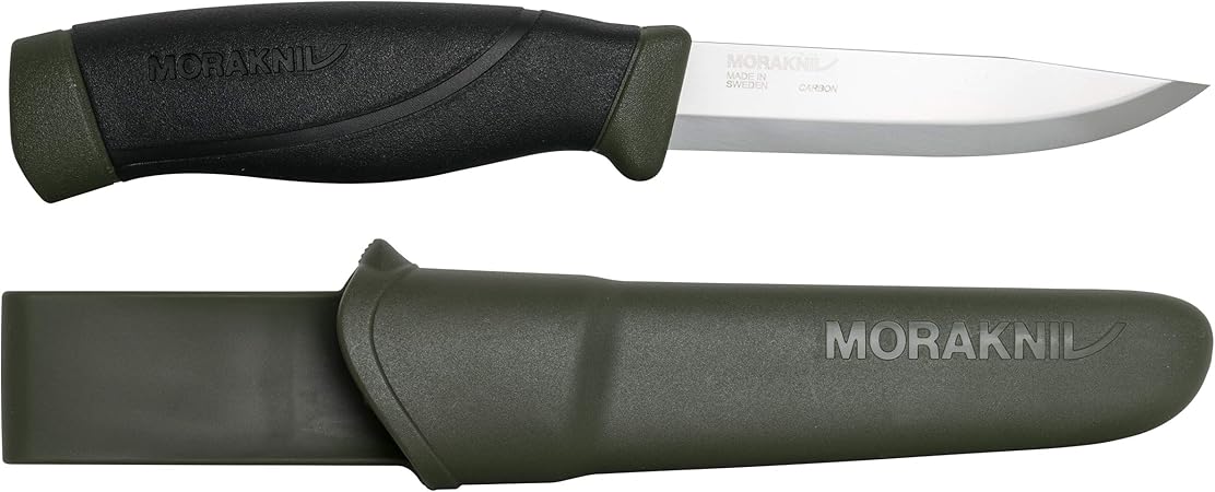Morakniv Companion Heavy Duty Knife with Sandvik Carbon Steel Blade, 0.125/4.1-Inch, Military Green (M-12494)