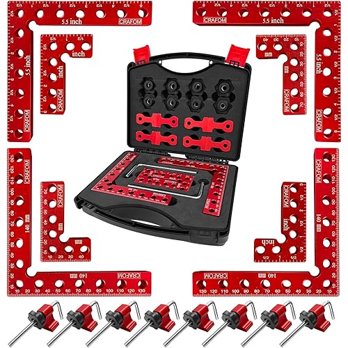 Corner Clamp for Woodworking, 90 Degree Corner Clamp With Box, Set of 8(3” 5.5”) Aluminum Alloy Right Angle Clamp, Wood Working Tools, Positioning Squares for Frame, Box, Cabinets, Drawers.